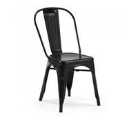 Genérico XITIAhome - Pack de 4 Sillas Comedor - Silla Metálica en Negro - Modelo TOLIX, sillas metálicas apilables Vintage Industrial, para Uso Interior. Envío Desde España