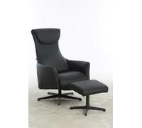Genérico XITIAhome - Sillón Giratorio Reclinable con Reposapiés a Juego Incluido. Sillón de Salón Giratorio con función Relax, de cuidada estética, líneas depuradas y Gran confortabilidad. Piel Negra
