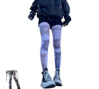 Genérico Y2K Emo Grunge Patterned Funky Tights Women Scene Legging Clothes Accessories Women Teen Girls Cute Long Socks 2026 New (Talla única)