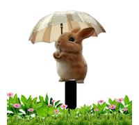 Genérico Yard Stake Decor, Adorable Weather-Resistant, 2D Ornament with Sturdy Build, Bunny Umbrella Aid with, Modern Garden Style, Accessory for Pathway Lawn Backyard Porch