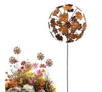 Genérico Yard Stakes, Yard Decorations Outdoor Stakes, Rusty Iron Decorative DIY Adjustable Petals - For Patio Porch Lawn Pathway Walkway Landscape Ground Park Plant Pot Planter
