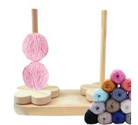 Generico Yarn Holder Spinner, Skein Holder Yarn Dispenser, 10.04x8.66 Inches Crochet Cotton Spinster, Reusable Wooden Thread Stand, Plum Blossom Knitting Wool Container