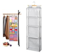 Genérico Yarn Organizer - Clear 4 Zipper Compartments Large Capacsity | Suspending Yarn Storage Bag | For Craft Supplies Knitting Needles Apartment Dorm Bedroom