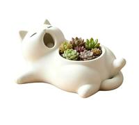 Genérico Yawning Animal Pot, Cute Holder, 3D Printed Cat Planter, Authentic Plant Vase, Desktop Decorative Planter for Indoor Spaces Like Entryway Shelves Desks Window 5.59x4.49in
