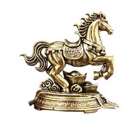 Generico Year Horse Figurine - Solid Brass Material 3cm Size, Brass Horse Statue, Wealth Symbol | Cultural Artistry, Horses Sculpture, Decor For Home Entryway, Living Room, Office Desk