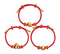 Genérico Year Horse Red String Bracelet - Good Luck Wealth Wrist Jewelry | Women Girls Ladies 3 Piece Red Thread Set, Daily Wear Social Events Travel Collectors Birthday Charm