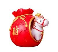 Genérico Year of The Horse 2026 Figurine - Resin Holiday Table Decor for Celebrating | Golden Lunar Finish with Galloping & Base for Bookcase, Window Sill, Bedroom and Home