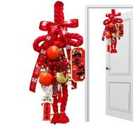 Genérico Year of the Horse Chinese Knot - 49×19cm Spring Festival Door Hanging | 2026 New Year Background Wall Decor | Nylon Rope Paper PP Pendant | DIY Semi-Finished Entrance Living Room Ornament