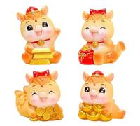 Genérico Year of The Horse Figurines - Resin Decor | 4-Piece Resin Horse Luck Symbol Set For 2026 Chinese New Year, Decorative Sculpture For Home, Bedroom, Office, Women and Men