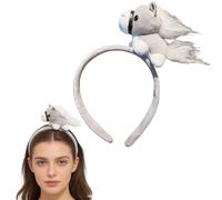 Genérico Year Of The Horse Hair Hoop, New Years Eve Headband for Adults, Cute Playful Plush Pony Hairband for Family Photos Festival