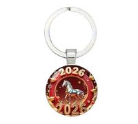 Genérico Year of the Horse Keychain 2D Backpack Pendants Chinese New Year Car Ornament for Kids Collectors Students Animal Lovers Tourists Birthday