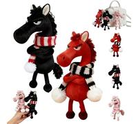 Genérico Year of The Horse Lucky Mascot - New Year Good Luck Gift 2026, Lucky Horse Mascot, Ornament for Courage Strength Balance Support Good Luck Token (Black+Red)