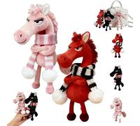 Genérico Year of The Horse Lucky Mascot - New Year Good Luck Gift 2026, Lucky Horse Mascot, Ornament for Courage Strength Balance Support Good Luck Token (Pink+Red)
