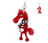 Genérico Year of the Horse Lucky Mascot, New Year Good Luck Gift 2026, Plush Keychain Ornament, for Backpack Purse and Bag (Red)