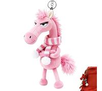 Genérico Year of The Horse Lucky Mascot, New Year Good Luck Gift 2026, Soft Horse Plush Pendant, Cute Design, for Backpack Purse and Bag (Pink)
