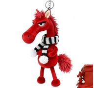 Genérico Year of The Horse Lucky Mascot, New Year Good Luck Gift 2026, Soft Horse Plush Pendant, Cute Design, for Backpack Purse and Bag (Red)