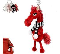 Genérico Year of The Horse Lucky Mascot, New Year Good Luck Gift, Horse Bag Charm Symbol of Strength Courage (Red-B)
