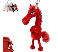 Genérico Year of The Horse Lucky Mascot, New Year Good Luck Gift, Horse Bag Charm Symbol of Strength Courage (Red-A)