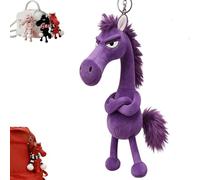 Genérico Year of The Horse Lucky Mascot, New Year Good Luck Gift, Horse Bag Charm Symbol of Strength Courage (Purple)