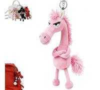 Genérico Year of The Horse Lucky Mascot, New Year Good Luck Gift, Horse Bag Charm Symbol of Strength Courage (Pink-A)