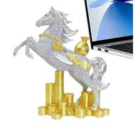 Genérico Year of The Horse Resin Ornament Galloping Horse and Carriage 29.5x14.2x31cm/38x15.5x26.5cm Decorative Figurine For Home, Desk, Or Office, Luxury Collectible Ĥorse Statue, Money Symbol
