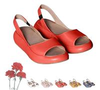 Genérico Yifare Sandals for Women, Yifare Comfy Flat Sandals, women's Ultra-Comforty Flat sandals (Red,40)