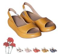 Genérico Yifare Sandals for Women, Yifare Comfy Flat Sandals, women's Ultra-Comforty Flat sandals (Yellow,36)