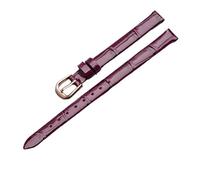 Genérico YingYou Correa De Reloj Cuero Genuino For Mujer, Estilo Pequeño, Fina, Suave Y Cómoda, Color Rojo, Tallas 7, 8, 9 10 Mm(Deep Purple-Rose,16mm)