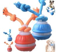 Genérico Yobensun Dog Toy, Automatic Motion Activated Rolling Smart Jumping Ball, Rechargeable Automatic, 3 Speed Modes, with Sound Effects and Obstacle Avoidance for Small Medium Dog (Blue+Orange)