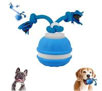 Genérico Yobensun Rolling Dog Toy, Automatic Dog Walker Interactive Indestructible Waggle Ball Toy, Bite & Wear-Resistant, USB Rechargeable, with Speedy Rolling Action and Wagging Rope (Blue)