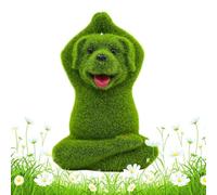 Genérico Yoga Dog Resin Figurine - Add Zen Vibes to Your Garden | Flocked Green Meditation Puppy Outdoor Decor for Lawns and Patios | Cute Animal Sculpture for Indoor Tabletop Displays