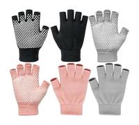 Genérico Yoga Gloves with Grips - Non-Slip Pilates Gloves | Half Finger Exercise Glove, 3 Pairs Women's Fingerless Aerial Yoga Glove For Weight Lifting Pull-Ups, Home Gym Studio Workout Accessories