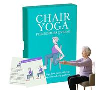 Genérico Yoga Seniors, Exercise Deck Chart, 5×3in Poses Instruction Guide, Illustrated Stretch Routine, Gentle Wellness Practice for Women, Men, Beginners, Adults, Elderly, Body, Home, Office Use