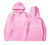 Genérico You Are Enough Hoodie, Dear Person Behind Me Hoodie Sweatshirt for Men & Women, Super Soft Plain Pullover (Pink,XL)
