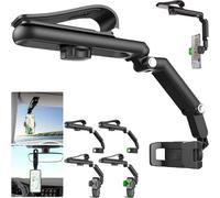 Genérico Yoyoway 360 Car Phone Holder, 1080° Multifunctional Sun Visor 360 Phone Holder, Rotatable and Retractable, Multi Function Sun Visor Phone Mount Compatible with Most Cell Phones (Black A)
