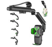 Genérico Yoyoway 360 Car Phone Holder, Yoyoway 1080° Multifunctional Sun Visor 360 Phone Holder, Rotatable and Retractable (Green-A)