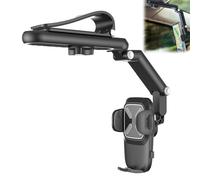 Genérico Yoyoway 360 Car Phone Holder, Yoyoway 1080° Multifunctional Sun Visor 360 Phone Holder, Rotatable and Retractable for Any Scene (Black2)