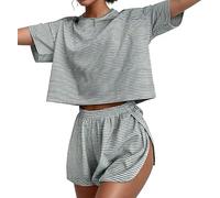 Genérico Zalora 2 Piece Short Split Women's Split Short Pajama Set, Sereluxe Pajama Set, 2025 New Zalora Summer Lounge Sets (Green,M)