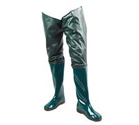 Genérico Zancudas para Hombres, Pantalones de Pesca de Caderas Que no Son deslizantes Impermeables PVC Pantalones con Botas de Hebilla Botas de Cadera Transpirables Tamaño Verde 44 1 Pair