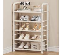 Genérico Zapatero Alto y Estrecho Metalico, 47 Cm de Largo Sapateiras, Ideal for Sala de Estar, Entrada, Pasillo, Guardarropa, 5/6/7/8 Niveles Estanteria Zapatero(White,47x25x80cm)