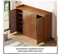 Genérico Zapatero de bambú de 6 o 7 Niveles con Puertas correderas - Organizador Independiente para Entrada, Pasillo y armarios Estrechos - Estante de Suelo Resistente para Sala de Estar (marrón)