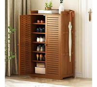 Genérico Zapatero de bambú de 6 o 7 Niveles - Organizador Independiente con Puertas correderas para Entrada, Armario Estrecho, Pasillo y Sala de Estar - Elegante Zapatero marrón