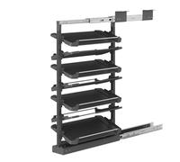 Genérico Zapatero extraíble Ajustable de 7 Niveles: Organizador Vertical Que Ahorra Espacio, Estante metálico retráctil para Guardar Cosas en el Armario, Altura Ajustable (100-113 cm), Color Negro