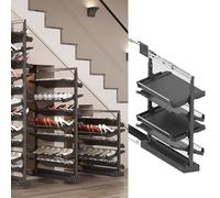 Genérico Zapatero extraíble Ajustable - Solución de Almacenamiento metálica Que Ahorra Espacio, Estante Vertical apilable para Armario, Dormitorio pequeño, Zapatero Negro para una organización óptima