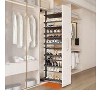 Genérico Zapatero extraíble Giratorio apilable, Organizador de Estante Vertical Ajustable para Armario, Zapatero extraíble Ajustable: 1 diseño apilable con riel guía retráctil Suave para almacenamien