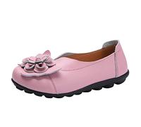 Generico Zapatillas altas mujer invierno mujer breathable encaje up zapatos casuales uniformes para cocina, Rosa, 37 EU
