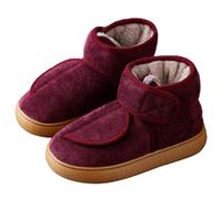 Genérico Zapatillas Anchas Y Suaves For Diabéticos, Zapatos De Casa Ligeros Ajustables Con Zapatillas De Interior De Felpa Transpirables Y Cálidas(Red A,39-40)