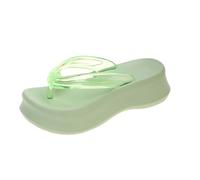 Genérico Zapatillas Casa Mujer VeranoSandalias de verano para mujer con diseño de clip y suela gruesa ligeras cómodas versátiles playa moda (Green, 39)