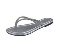 Genérico Zapatillas Casa Verano MujerSandalias de verano para mujer chanclas planas con decoración separadores de dedos para playa piscina y uso exterior cómodas (Silver, 39)