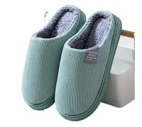Genérico Zapatillas De Algodón For Otoño E Invierno, Parejas De Felpa For El Hogar, Zapatos Cálidos Antideslizantes For El Hogar(Green-embroideredlogo,41-42)